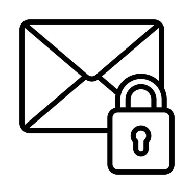 Kilitli E- posta, Beyaz Arkaplanda Ayıklanmış Simge 