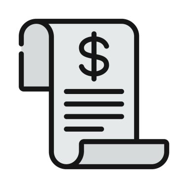 Masraflı Kağıt Kağıt Simgesi Vektör Çizimi Tasarımı