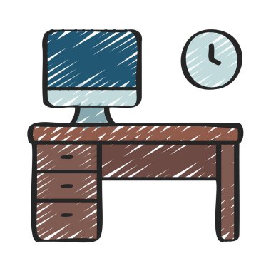 Öğrenci Masası Web simgesi vektör illüstrasyonu