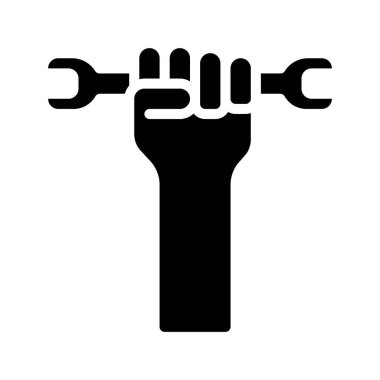 Basit düz elli anahtar simgesi