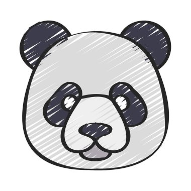 Panda simgesi çizgi film vektör illüstrasyon tasarımı 