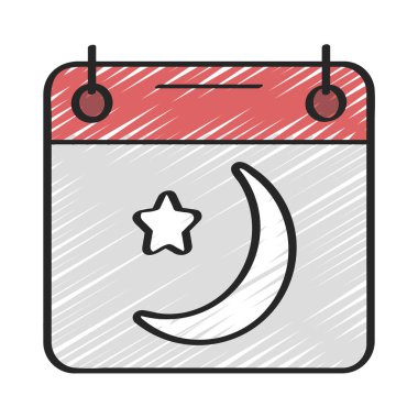 Ramazan Tarihi simgesi, vektör illüstrasyonu