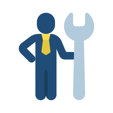 Kişi web simgesi vektör illüstrasyonunu onar