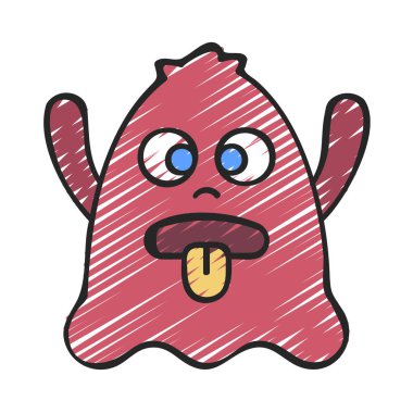 Beyaz arkaplandaki canavarın vektör çizimi  