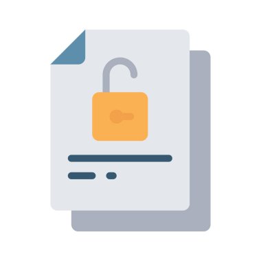 Kilitli Belge simgesi, vektör illüstrasyonu 