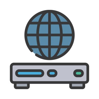 İnternet Sunucusu simgesi, vektör illüstrasyonu 