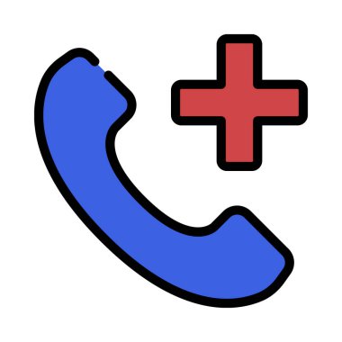 Tıbbi Telefon Çağrısı ikon vektör çizimi 