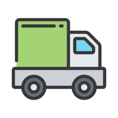 ulaşım kamyonu simgesi vektör illüstrasyonu