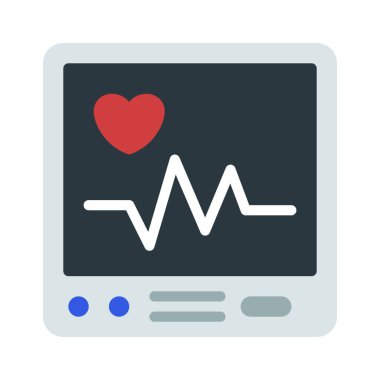 kalp atışı düz vektör simgesi