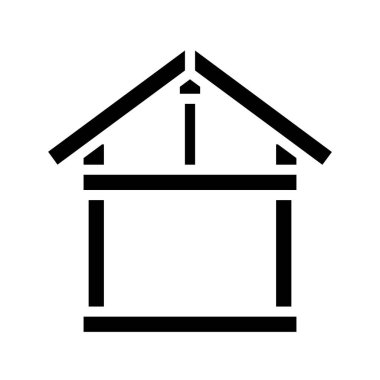 Ahşap Ev Çerçeve simgesi, vektör illüstrasyonu  