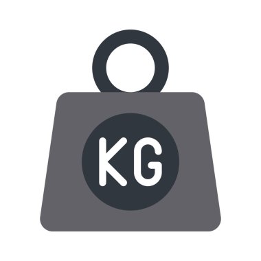 Kilogram Ağırlık Ölçümü düz simgesi, vektör illüstrasyonu 