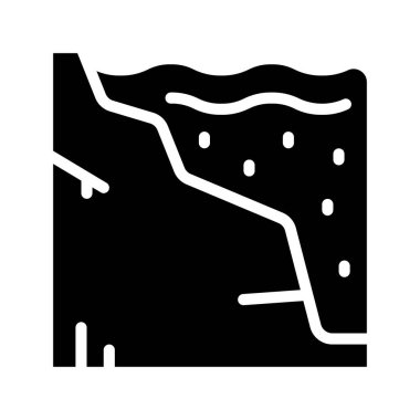 Erozyon düz simgesi, vektör illüstrasyonu 