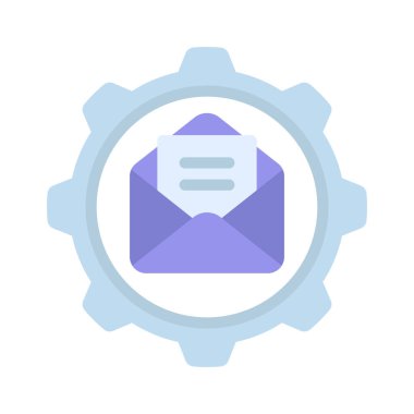 E- posta Yönetimi Simgesi, Vektör İllüstrasyonu