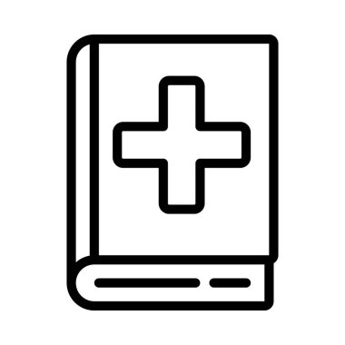 tıbbi kitap simgesi, vektör illüstrasyonu