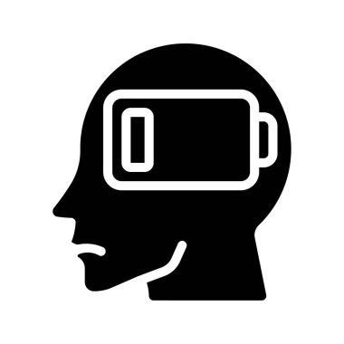 Burnout Head simge vektör illüstrasyon tasarımı