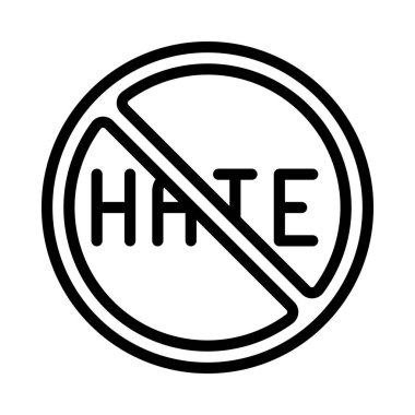 Nefret simgesi yok, vektör illüstrasyonu basit tasarım