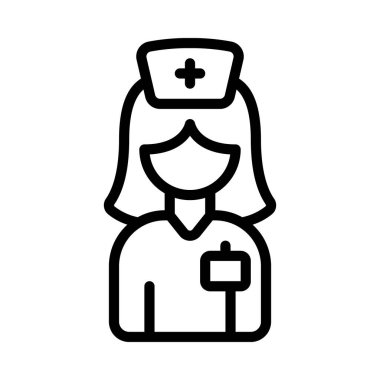 Hemşire Kadın simge vektör illüstrasyon tasarımı