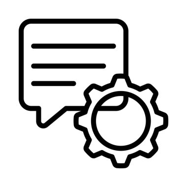 İleti Ayarları simgesi, vektör illüstrasyonu 