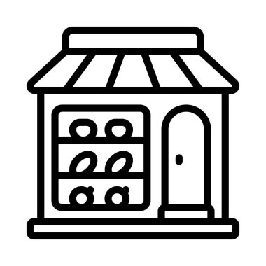 Çiftlik dükkanı simgesi, vektör illüstrasyonu