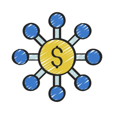 Kalabalık Finansmanı ikon vektör illüstrasyon tasarımı