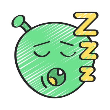 uyuyan emoji düz simge tasarımı                   