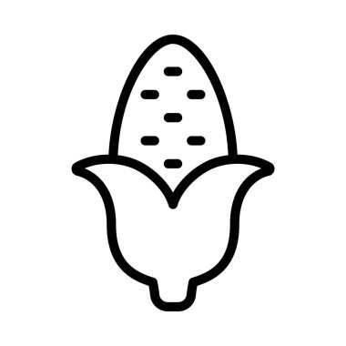 mısır koçanı düz simgesi, vektör illüstrasyonu