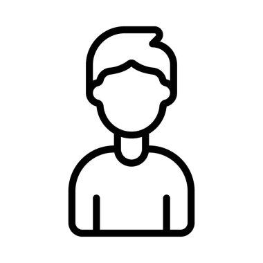 Man web simgesi düz tasarım, vektör illüstrasyonu