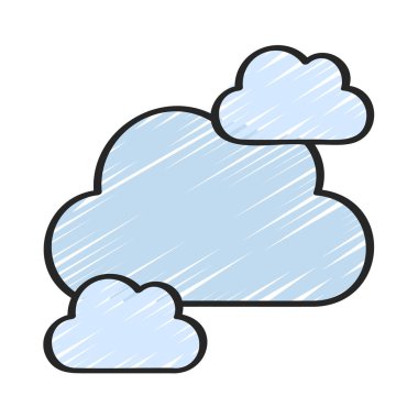 Üç Bulut Simgesi, Vektör İllüstrasyonu