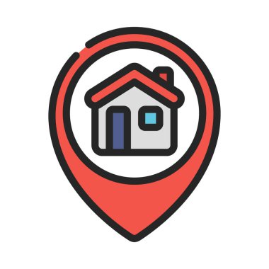 ev konumu ikon vektör illüstrasyonu 