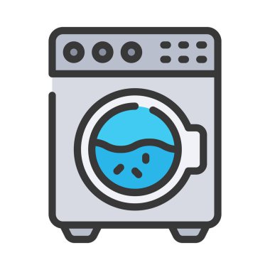 çamaşır makinesi ikon vektör çizimi