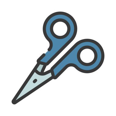 Beyaz arka plan üzerinde simge vektör çizim makas 