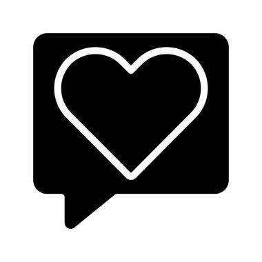 Aşk İleti simgesi, vektör illüstrasyonu  