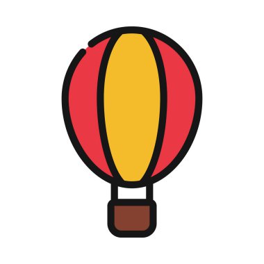 sıcak hava balonu simgesi, vektör illüstrasyonu