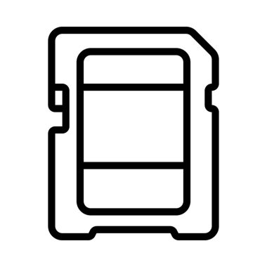 Beyaz arkaplanda SD kart simgesi, vektör illüstrasyonu