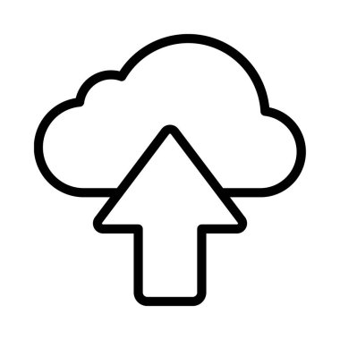 Bulut Depolama Uygulaması Simgesi, Vektör İllüstrasyonu