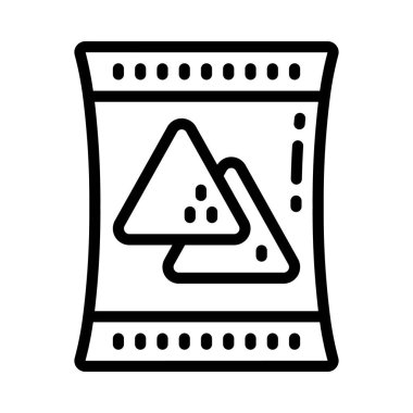 Nachos simgesi, vektör illüstrasyonu basit tasarım