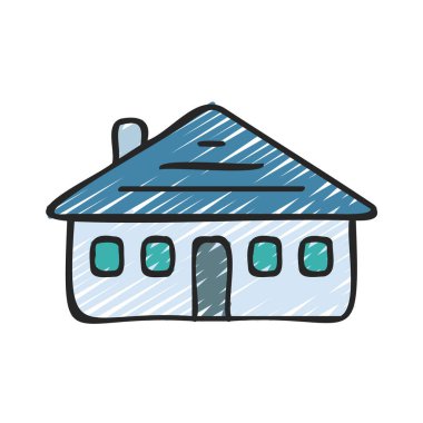 Bungalow simgesi, vektör illüstrasyonu basit tasarım