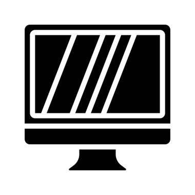 bilgisayar ekranı simgesi, vektör illüstrasyonu 
