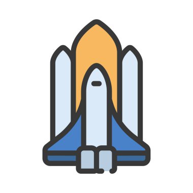 roket fırlatma simgesi, vektör çizimi basit tasarım 