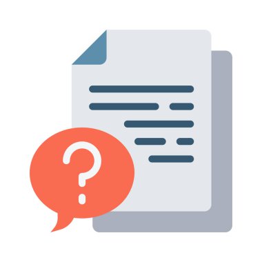 Soru Belgesi simgesi, vektör illüstrasyonu 