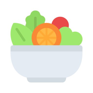 Salata Bowl web simgesi vektör illüstrasyonu