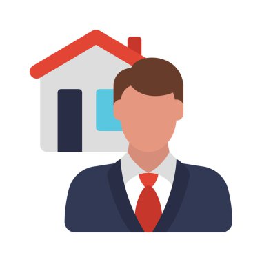 Emlakçı kutsal kişilerin resmi, vektör çizim                            