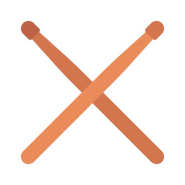 İki Davulcu Çubuğu düz simgesi, vektör illüstrasyonu 