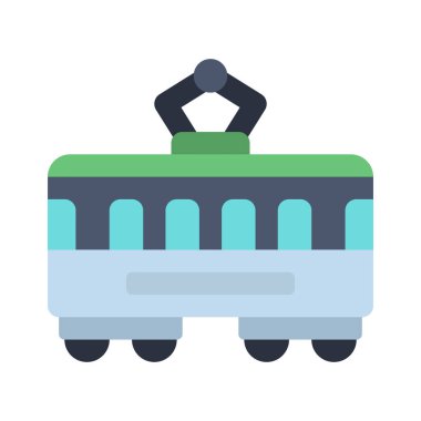 Tramvay web simgesi, vektör çizim 
