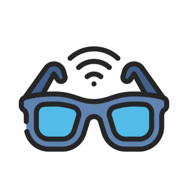 Akıllı Gözlükler web simgesi vektör çizimi