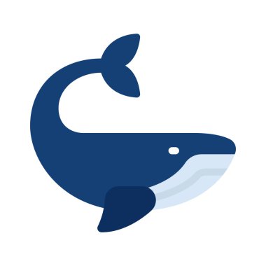 balina hayvan çizgi film ikonu izole vektör illüstrasyon grafik tasarımı                