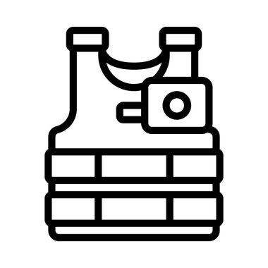 Video Taktik Yelekleri düz simgesi, vektör illüstrasyonu 