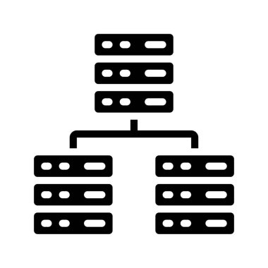 Bilgisayar ağı simgesi, vektör illüstrasyonu basit tasarım