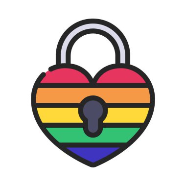 kalp kilidi renk vektörü simgesi