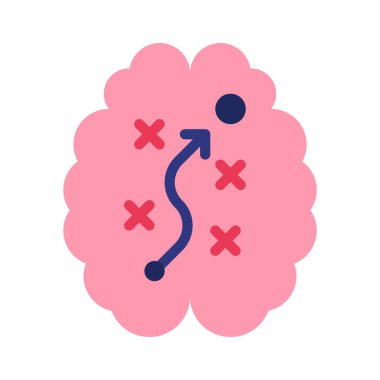 Planlama Zihni düz simgesi, vektör illüstrasyonu 